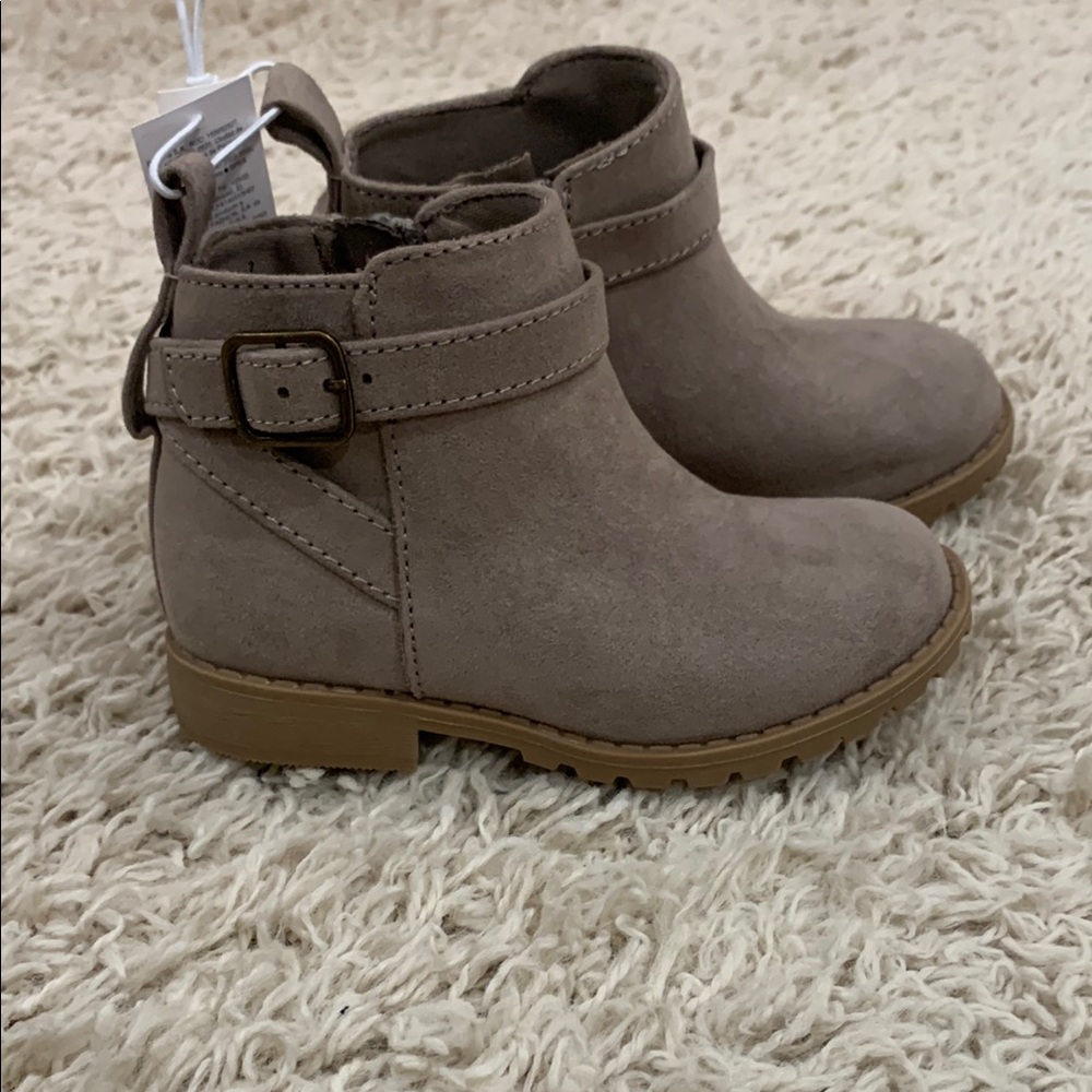 Old Navy Tan Ankle Boots with Side Buckle